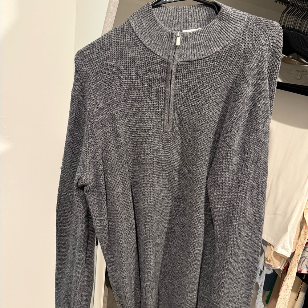 Peter Millar Gray Half-Zip Sweater - image 1